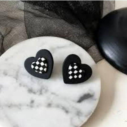 Black Heart Earrings