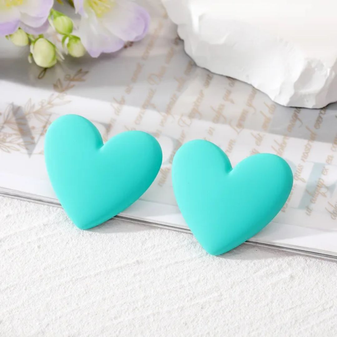 Coloured Heart  Earrings