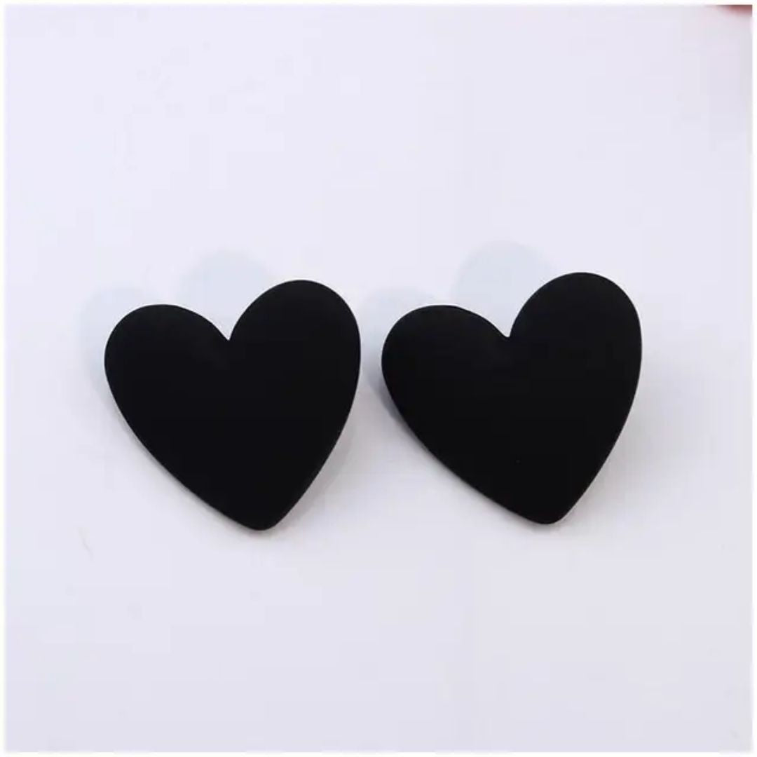 Black Heart Earrings