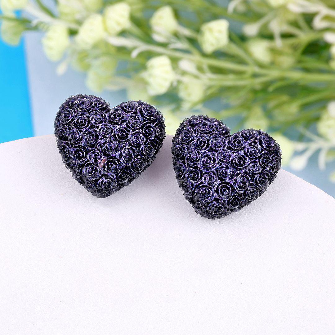 Rose Flower Heart Earrings