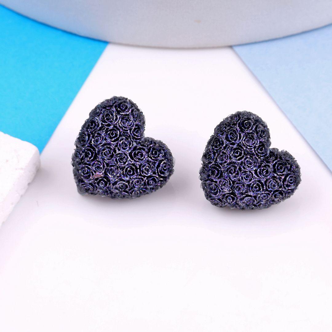 Rose Flower Heart Earrings