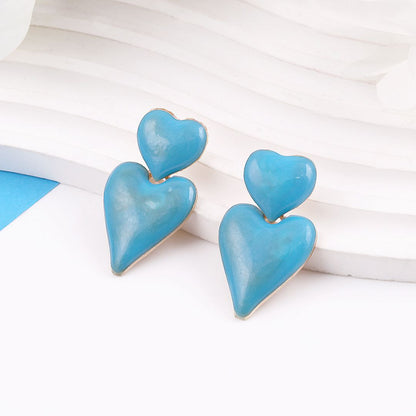 Coloured Heart Statement Earrings