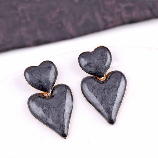 Coloured Heart Statement Earrings