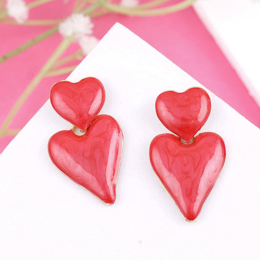 Coloured Heart Statement Earrings