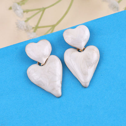 Coloured Heart Statement Earrings