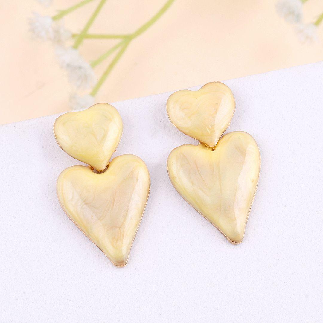 Coloured Heart Statement Earrings