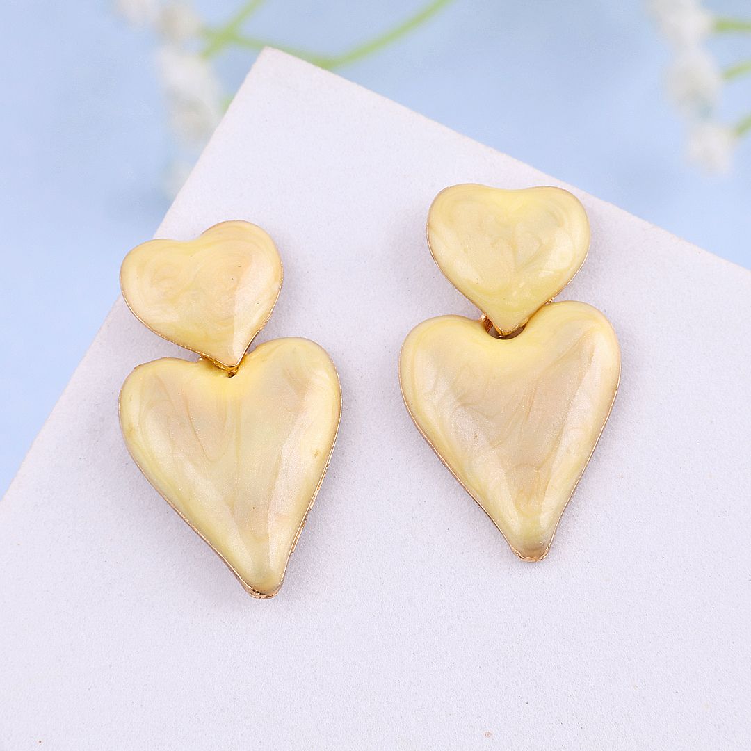 Coloured Heart Statement Earrings