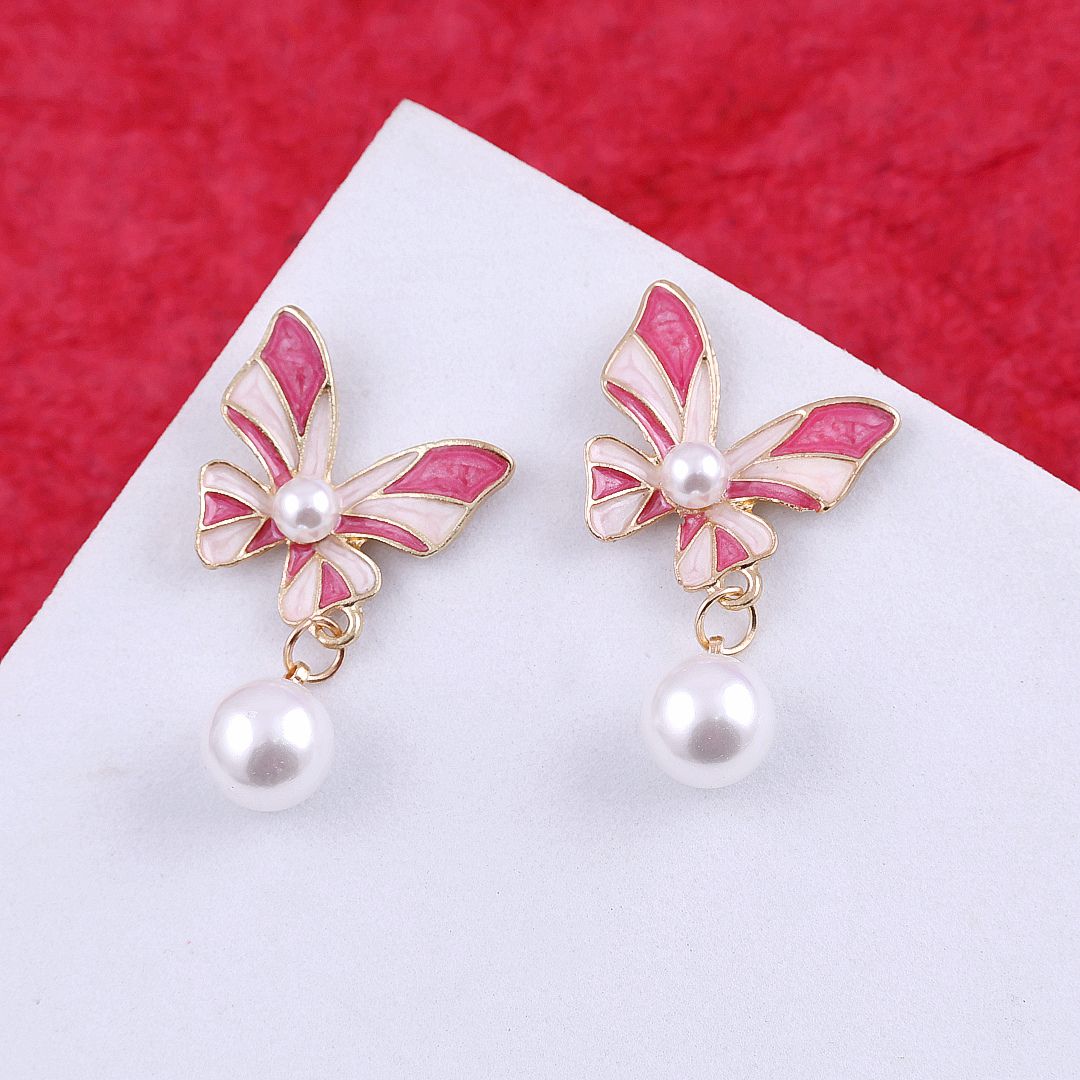 A Pearl Of butterfly Earrings