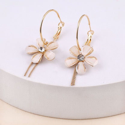 Crystal Flower hoops Earrings