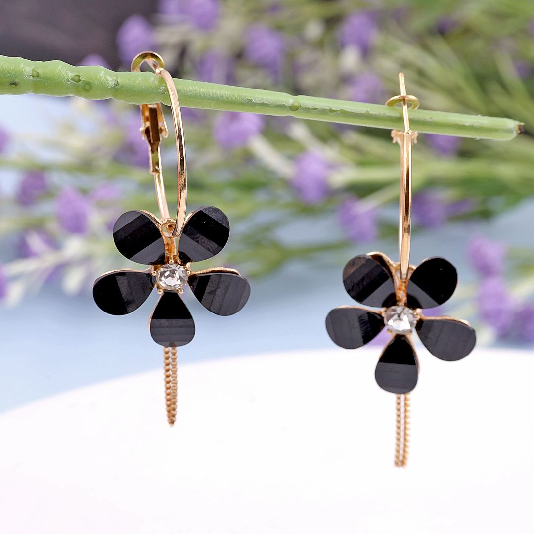 As Crystal Flower hoops Earrings