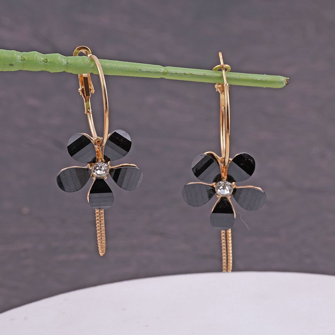 As Crystal Flower hoops Earrings