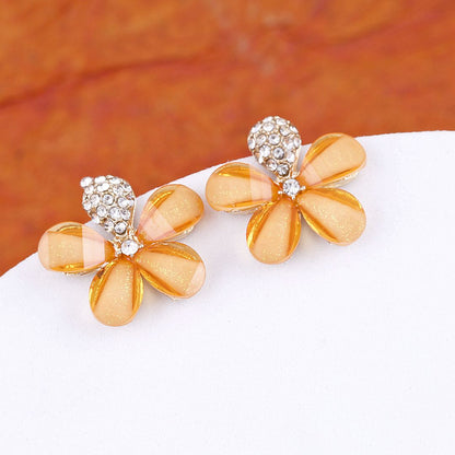 Cozy Crystal Flower Earrings