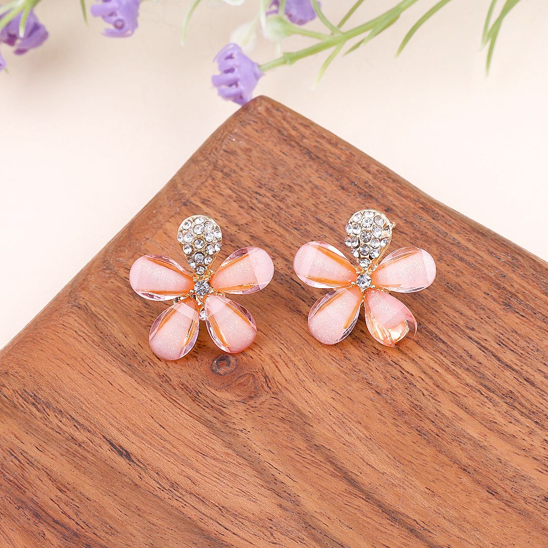 Cozy Crystal Flower Earrings