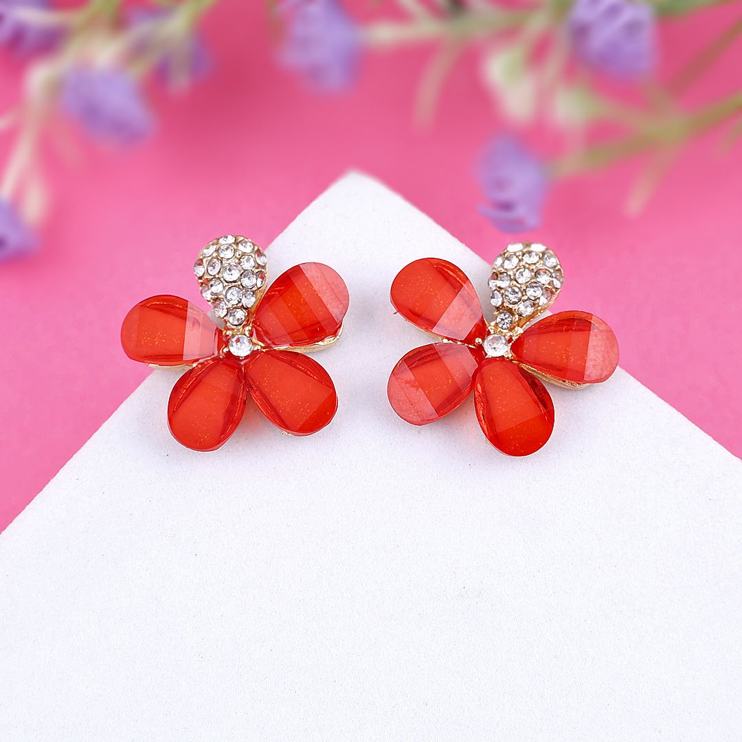 Cozy Crystal Flower Earrings