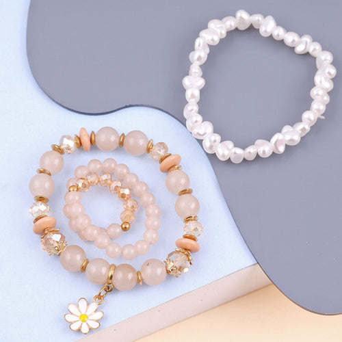 A Pearl Of Daisy Beads Bracelets (combo)
