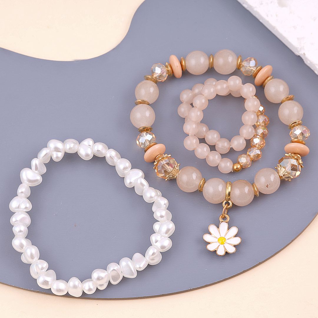 A Pearl Of Daisy Beads Bracelets (combo)