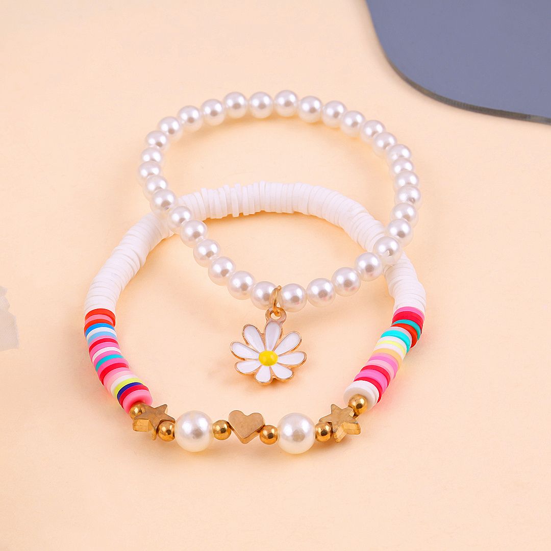 Combo Of Daisy Pearl Beads Bracelet