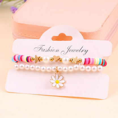 Combo Of Daisy Pearl Beads Bracelet