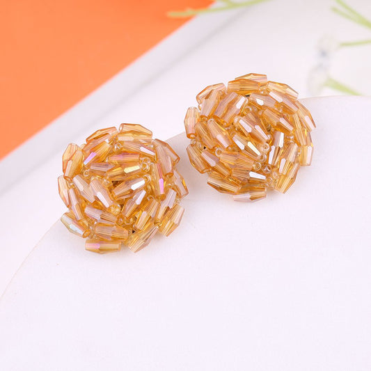 Crystal Beads Stud Earrings