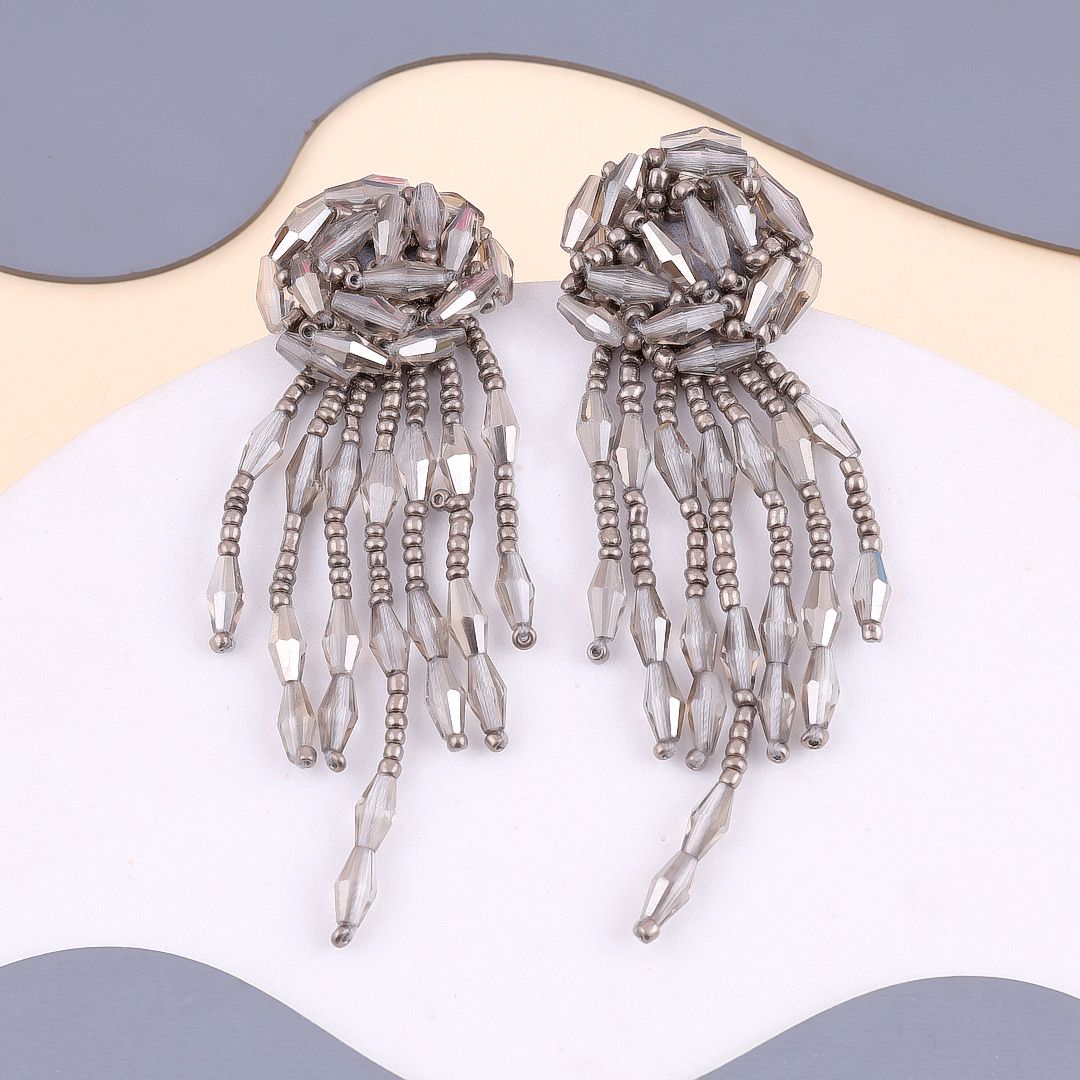 Crystal drop statement earring