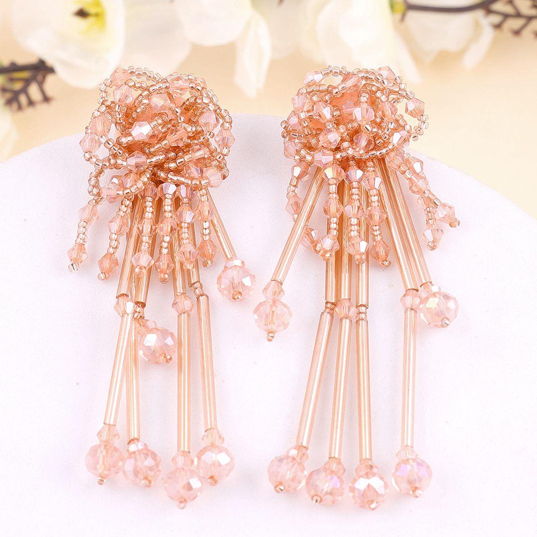 Crystal drop statement earring