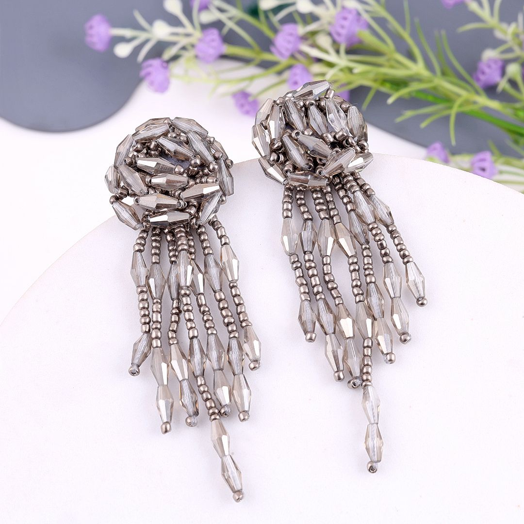 Crystal drop statement earring