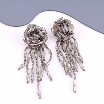 Crystal drop statement earring