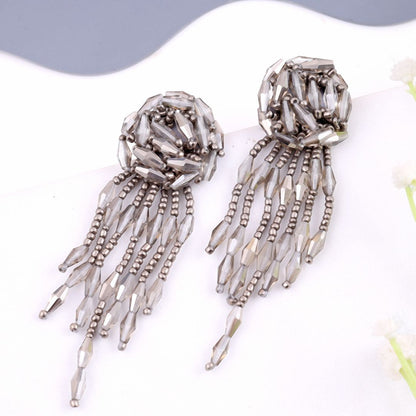 Crystal drop statement earring