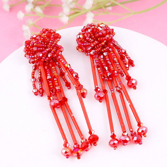 Crystal drop statement earring