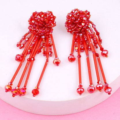 Crystal drop statement earring