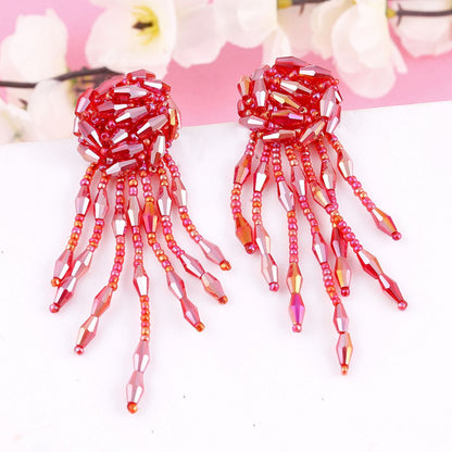 Crystal drop statement earring