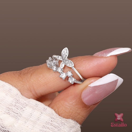 Graceful Butterfly Helix Ring
