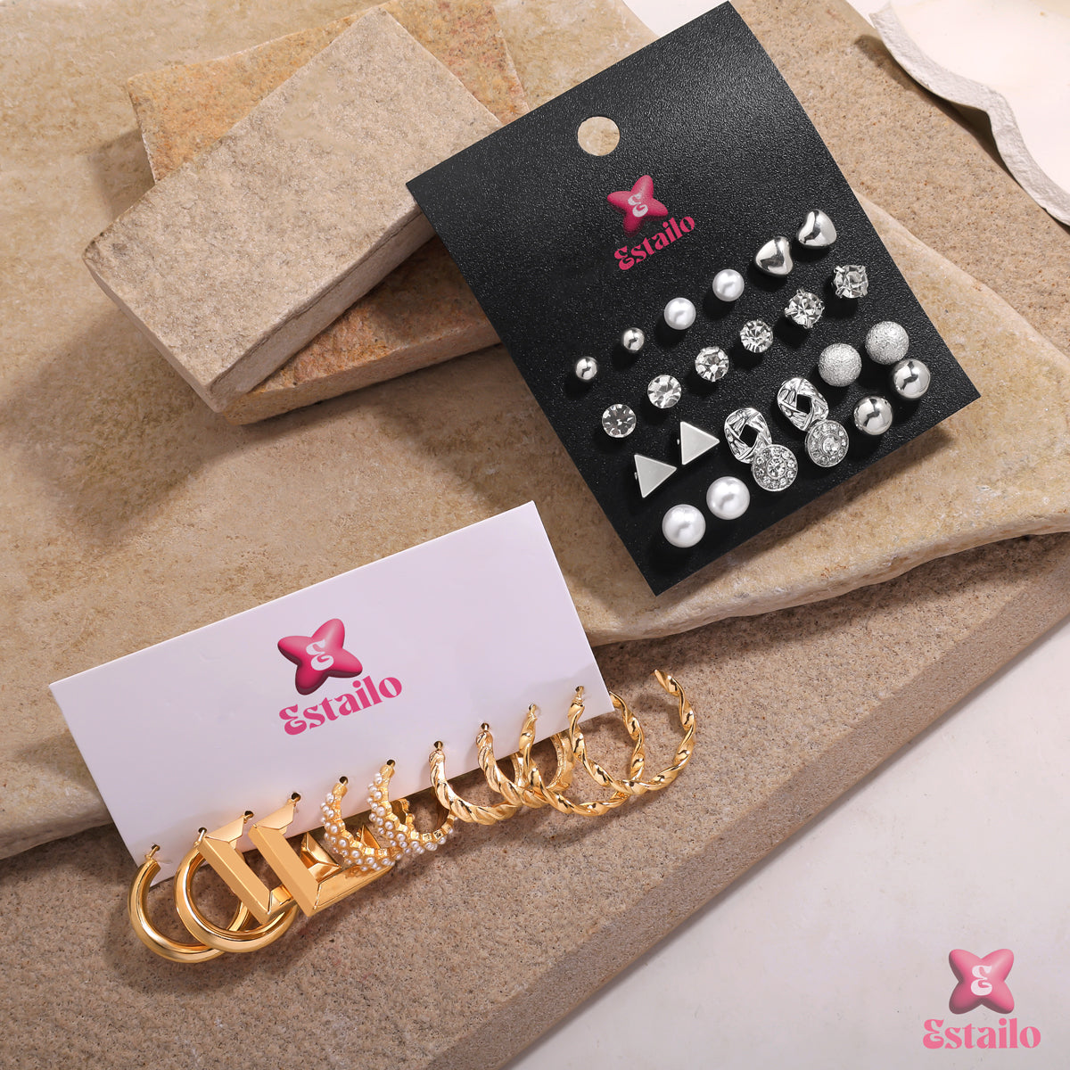 Gold Gilded & Silver Sparkle Set