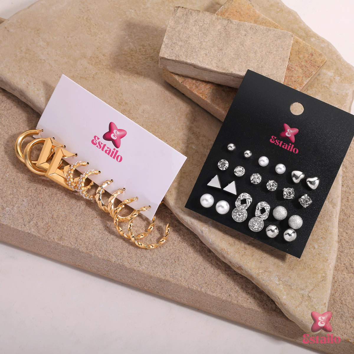 Gold Gilded & Silver Sparkle Set