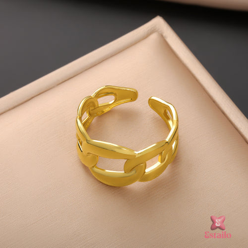 Gilded Chain Statement Ring