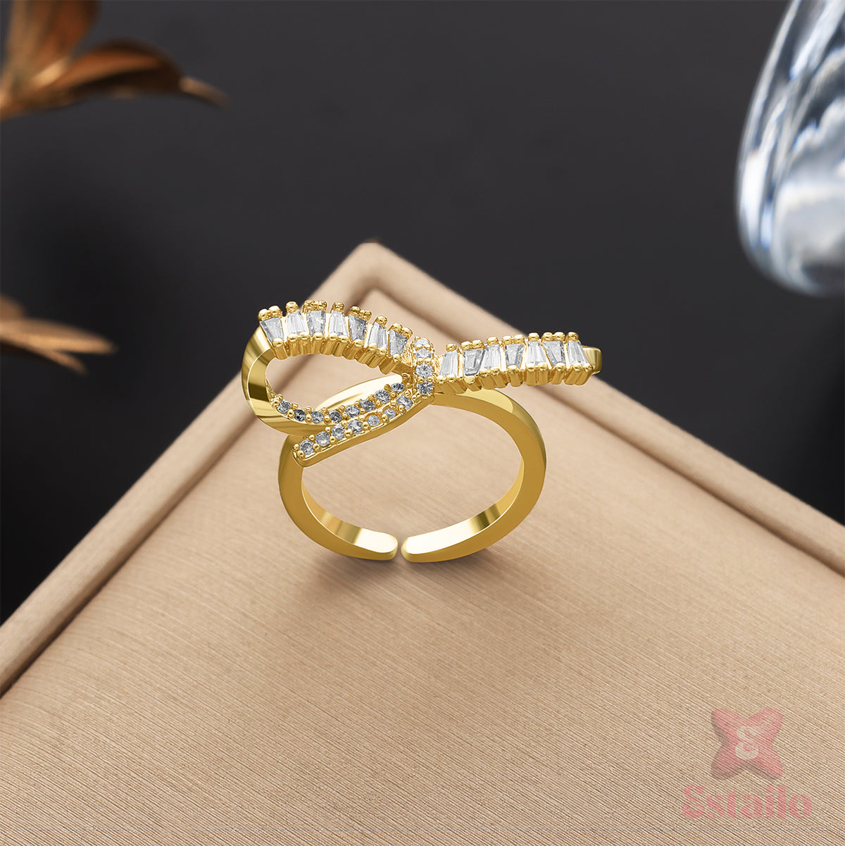 Golden Bow Knot Ring