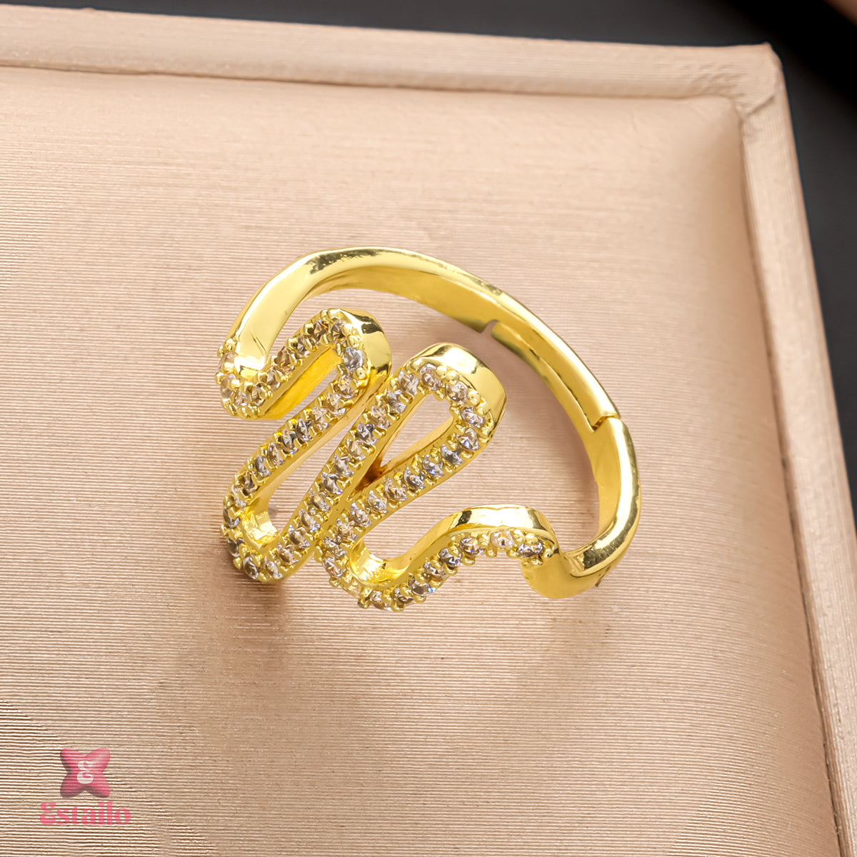 Golden Sparkle Serpent Ring