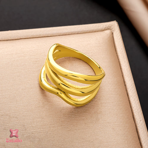 Golden Ripple Ring