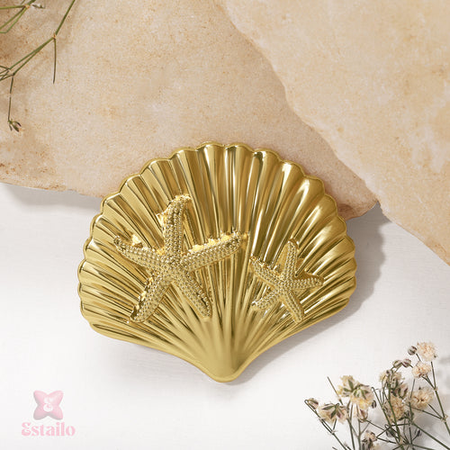 Golden Scallop Starfish Clip