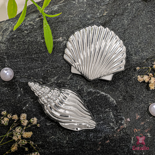 Silver Seashell Clip