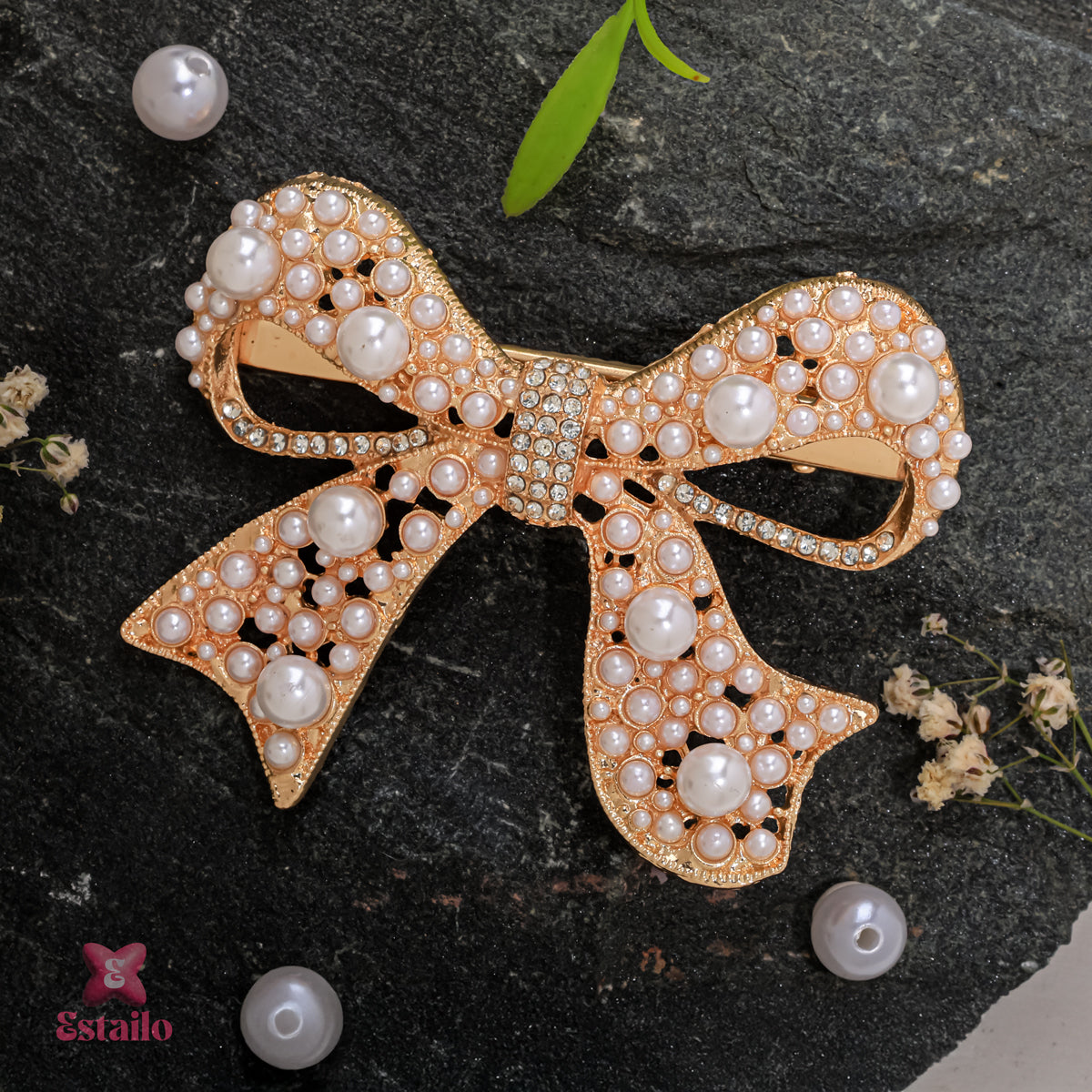 Golden Bowknot Hair Clip