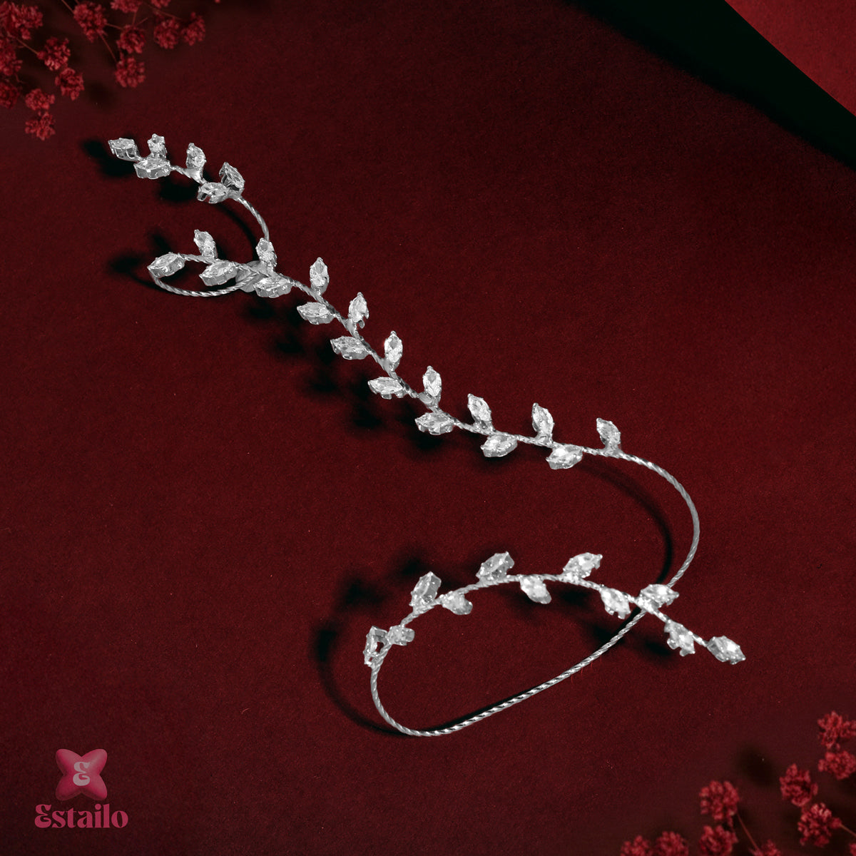 Floral Leaf Solitaire Hand Jewellery
