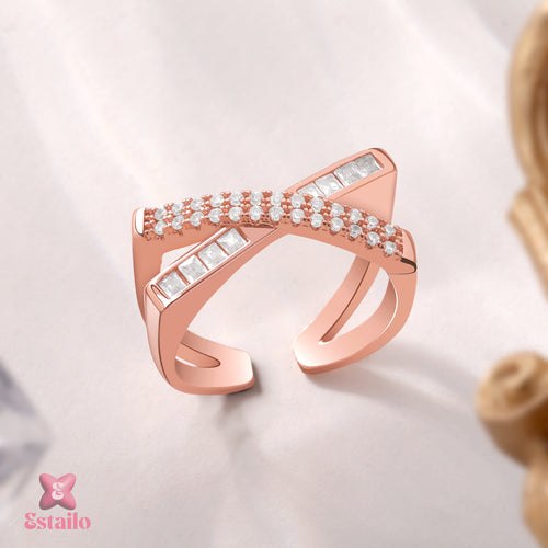 Rose Gold Sparkle Embrace Ring