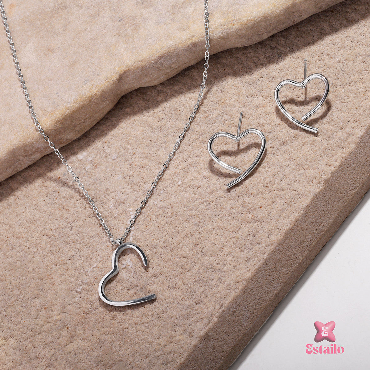 Hollow Heart Jewellery Set