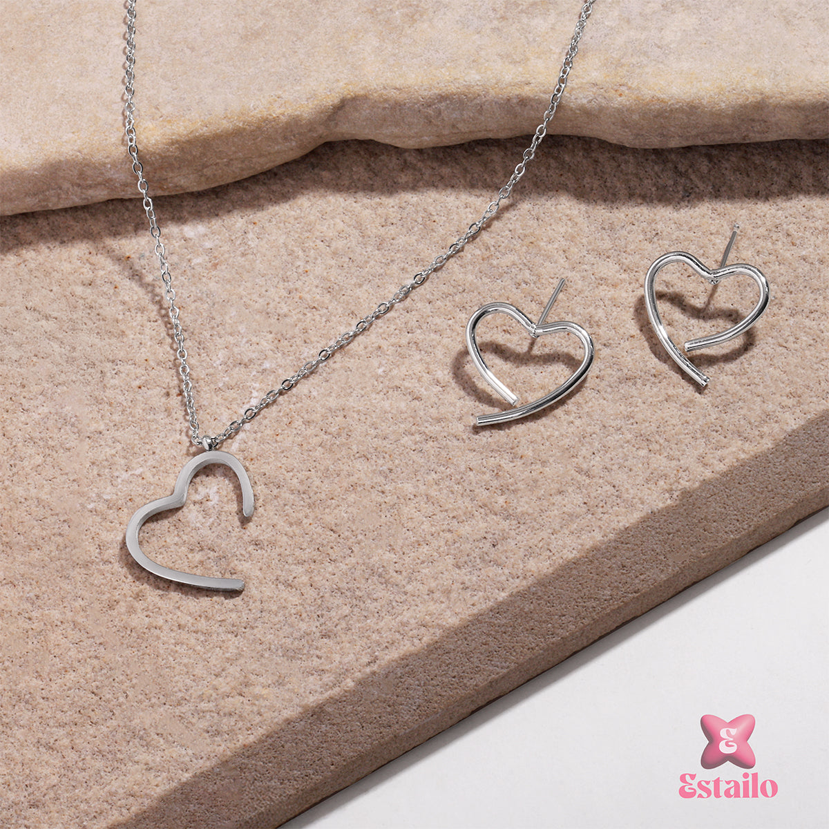 Hollow Heart Jewellery Set