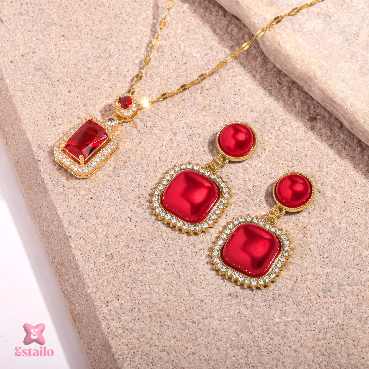 Dazzling Red Stone Set