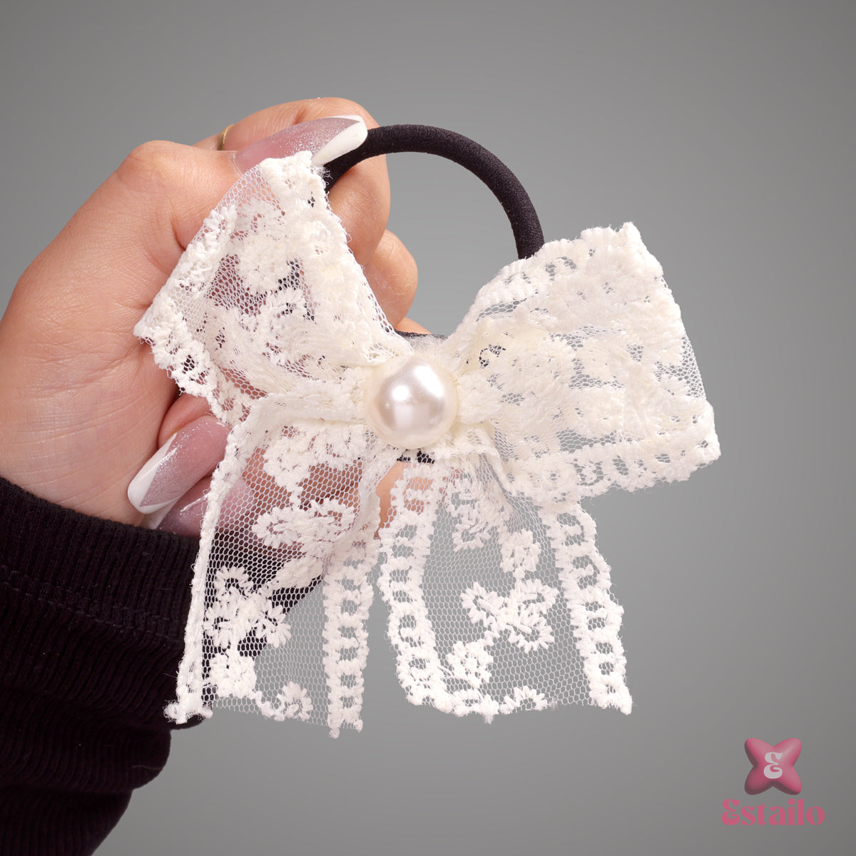 Lace Pearl Hair Tie