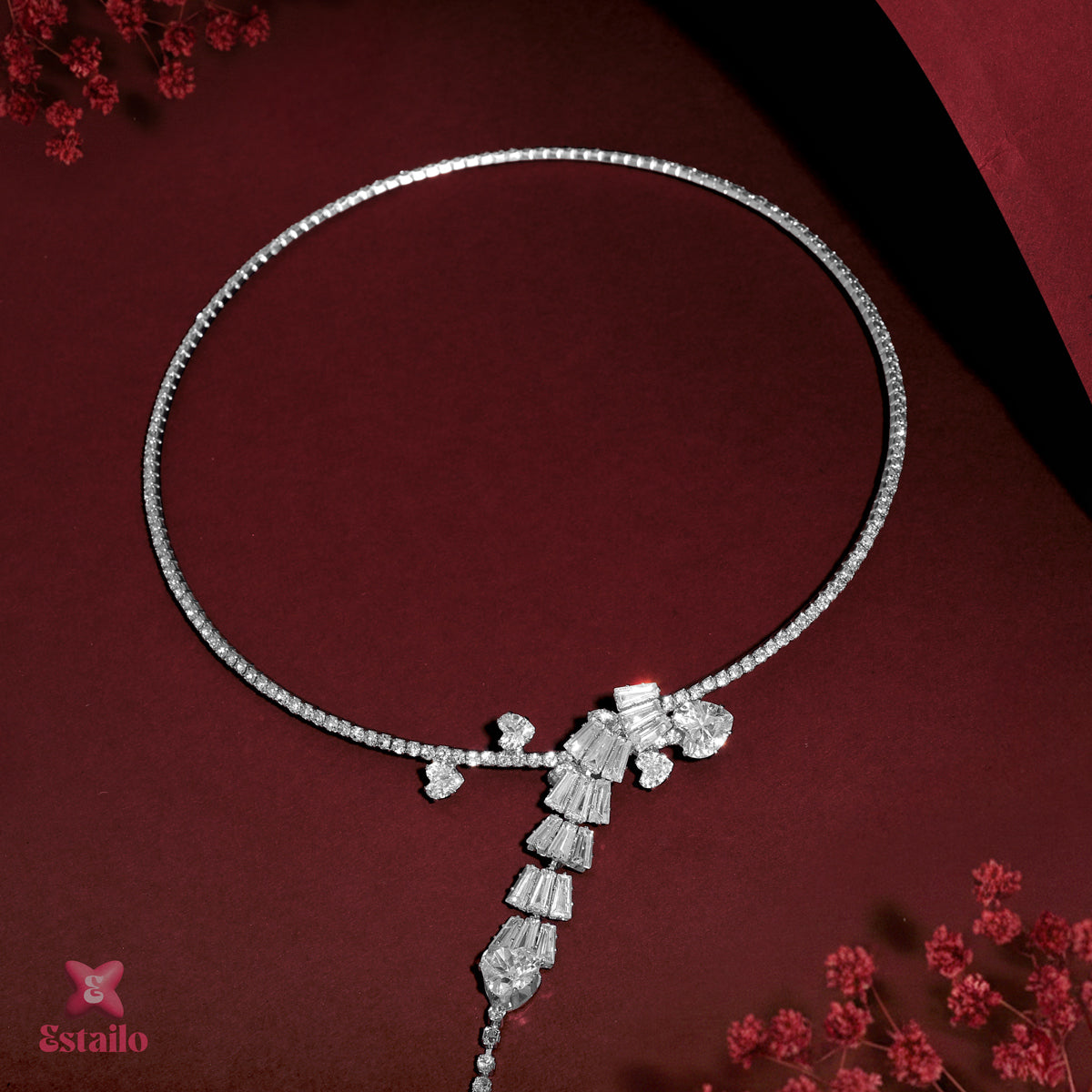 Moonlight Blossom Solitaire Necklace