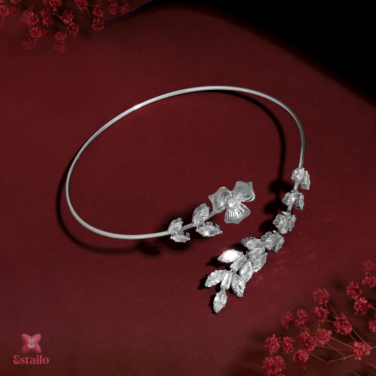 Crystal Glamour Solitaire Arm Cuff