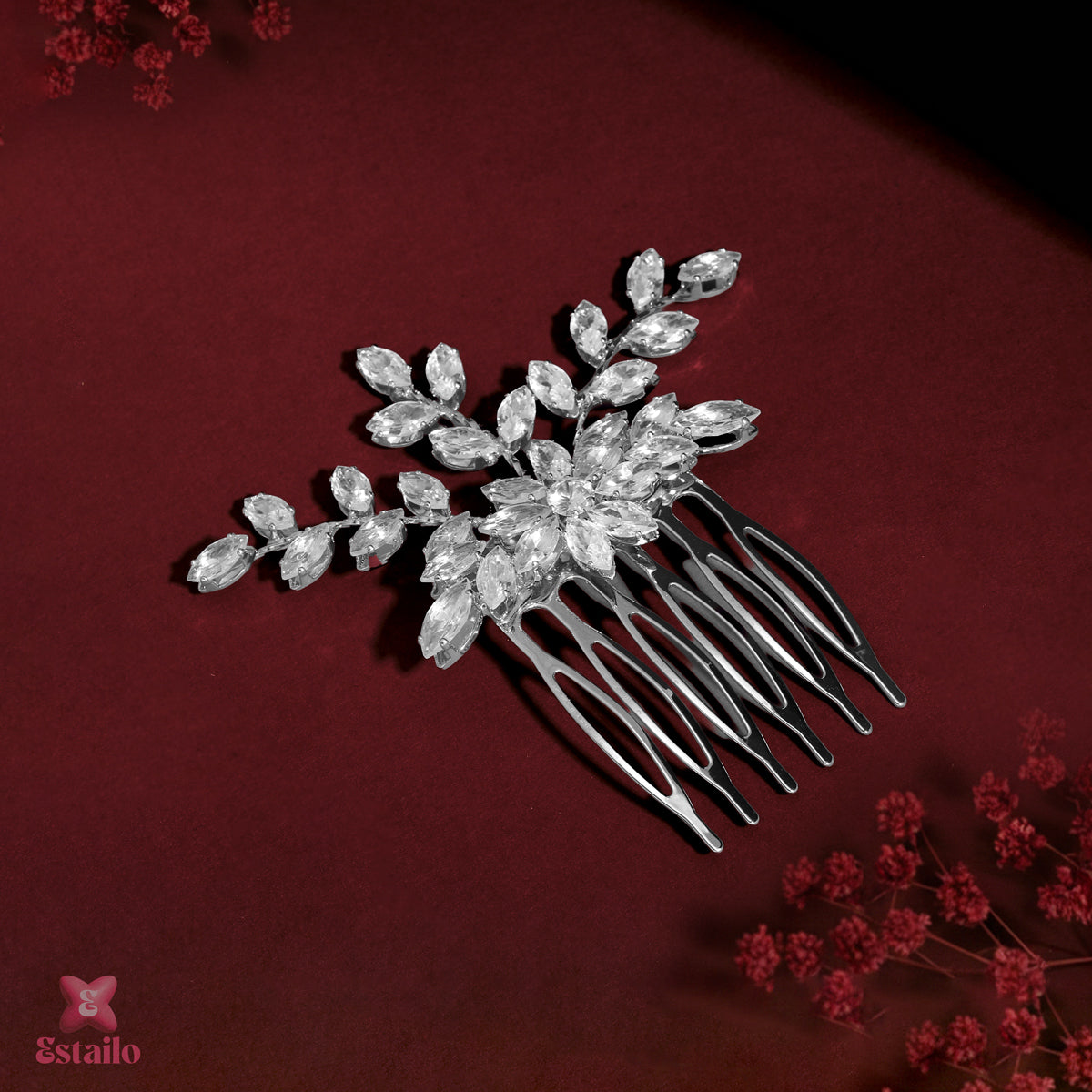 Royal Crystal Solitaire Hair Comb